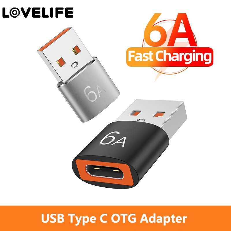 6a Adapter Konverter USB Ke USB Tipe-C OTG Untuk Laptop Macbook Samsung S20