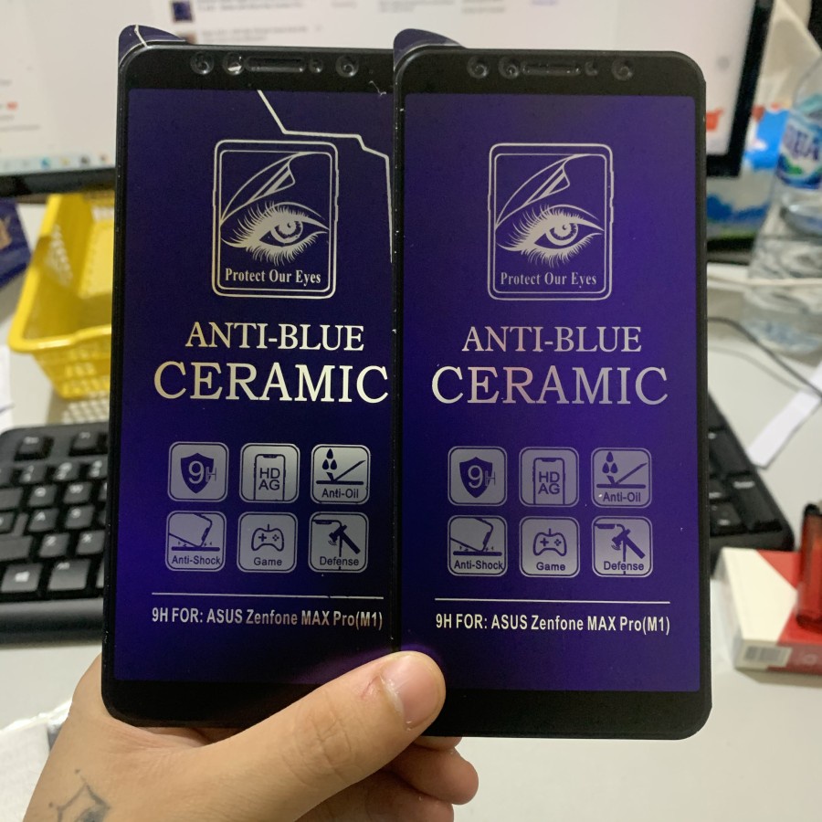 ZENFONE MAX PRO M1 MAX PRO M2 ANTI GORES CERAMIC LENTUR BLUE LIGHT MATTE ANTI MINYAK BUKAN KACA , ANTI PECAH SCREEN GUARD PELINDUNG LAYAR BIRU UNGU MAXPRO