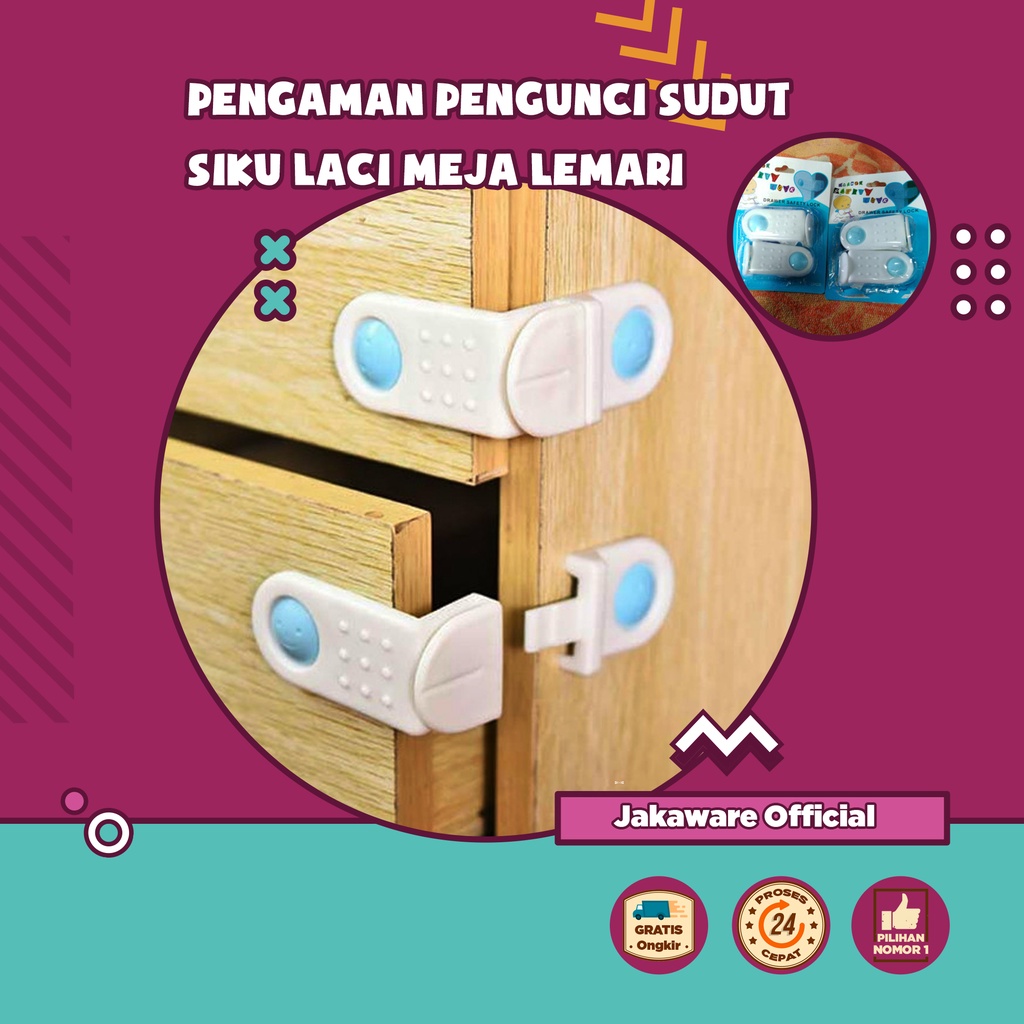 CORNER SAFETY LOCK PENGAMAN PENGUNCI SUDUT SIKU LACI MEJA LEMARI KURSI UJUNG COVER PELINDUNG DAPUR K