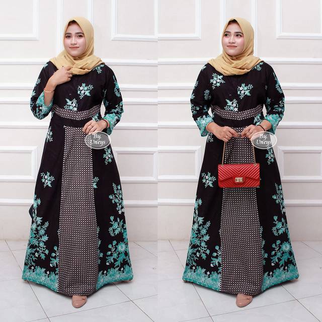 gamis saliyah baju muslim wanita muslimah katun panjang kekinian terbaru murah adem busui friendly syari kl