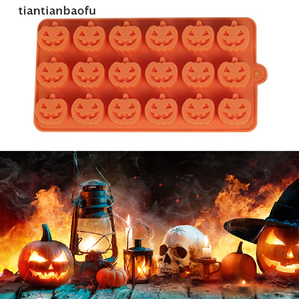 [tiantianbaofu] 18 Holes Mini Halloween Silicone Pumpkin Mold for Thanksgiving Pumpkin Chocolate Gummies Candy Christmas Candy Cake Decoration