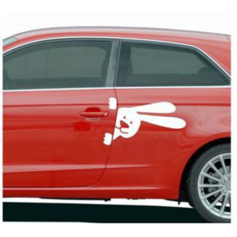 COD Stiker mobil Sticker mobil Rabbit Kelinci mengintip