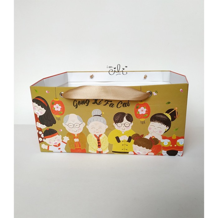 

(TERLARIS) (paperbag-nastarimleksekat) paperbag untuk dus nastar sekat imlek