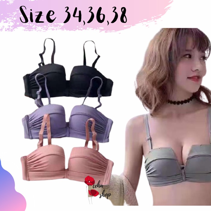 Push Up Bra Busa Tebal Tanpa Kawat Super Sexy Wireless - 36, Hijau