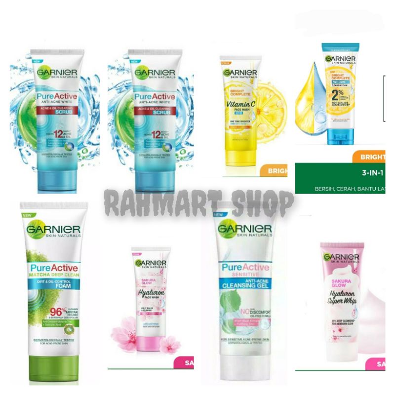 GARNIER FACIAL FOAM 100ML ALL VARIAN / SABUN CUCI MUKA GARNIER 100ML FOAM