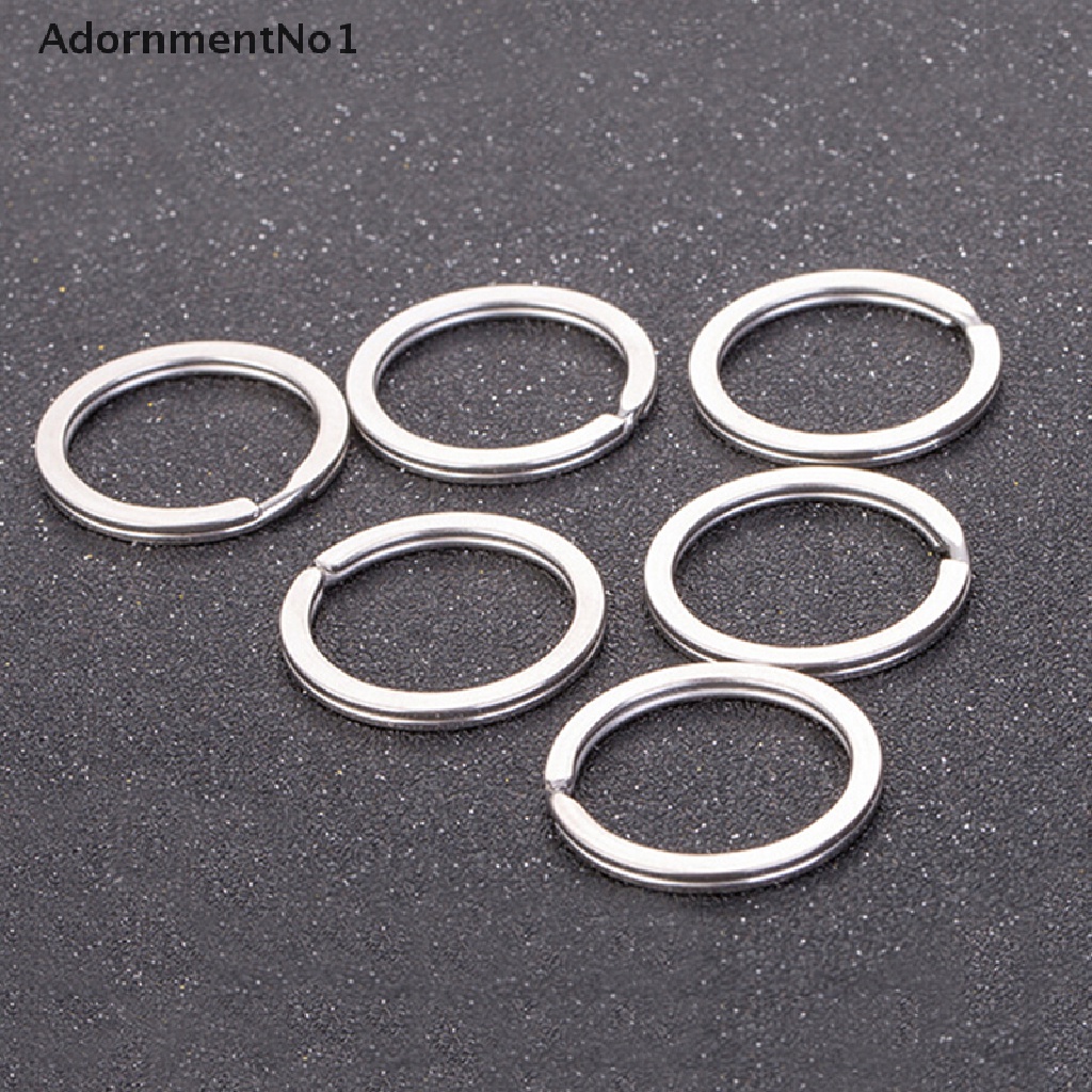 (AdornmentNo1) 30pcs / Set Gantungan Kunci Split Ring Lapis Silver Untuk Aksesoris DIY