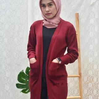  Cardigan  Wanita Rajut  Halus Long Cardigan  BELLE Shopee 