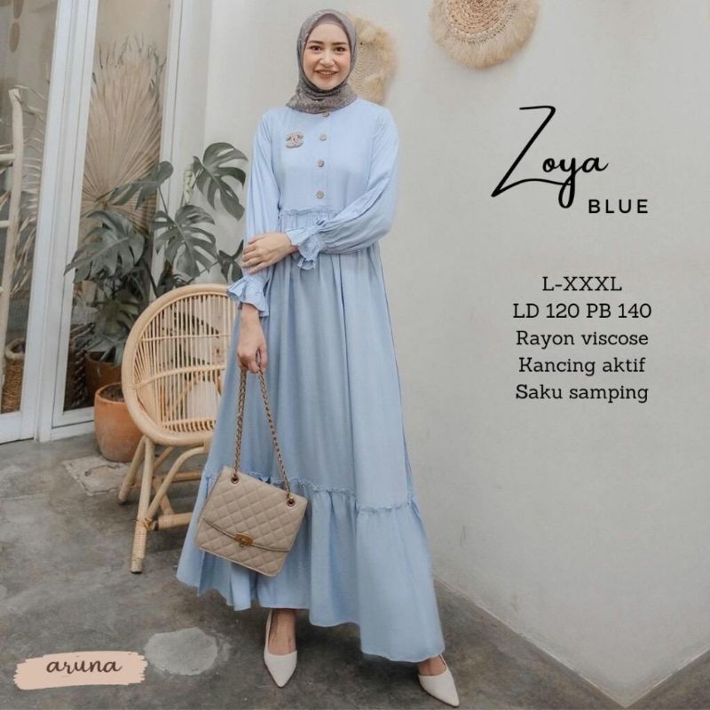 Zoya Maxi/ dress wanita/ gamis wanita