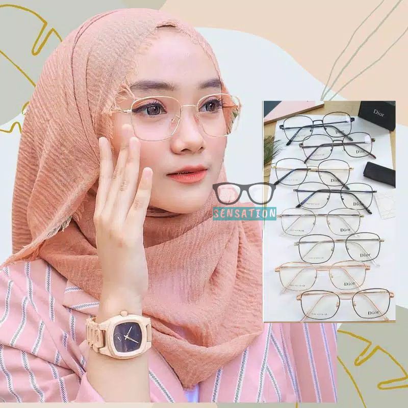 Kacamata Ursula Cewek Cowok Frame Besi 6639