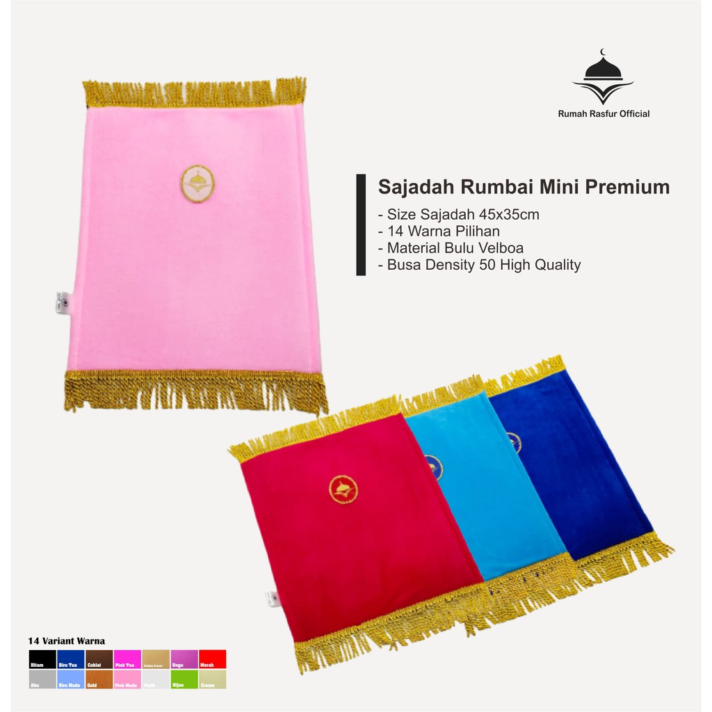 SAJADAH MUKA SIZE S /SAJADAH ANAK BULU RUMBAI BONUS TASBIH-3