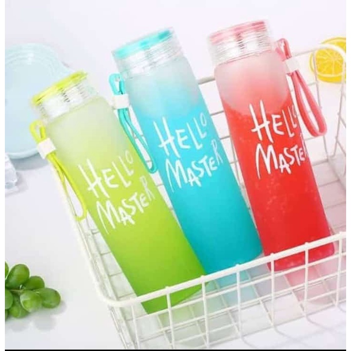 [450GRAM] LT - BOTOL MINUM KACA HELLO MASTER