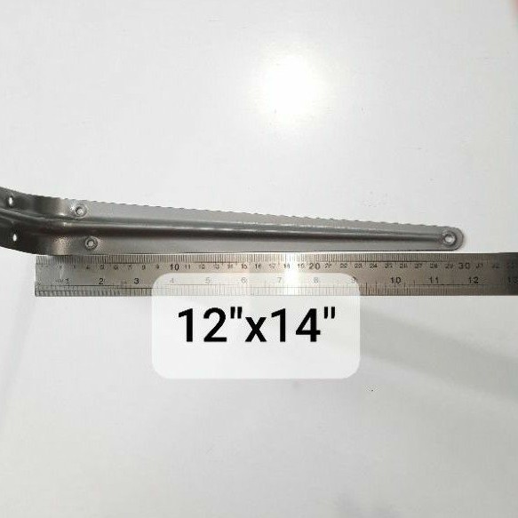 Siku Rak L 12&quot;x 14&quot; Abu-abu / Shelf Bracket Besi Harga Per Pcs (A157)