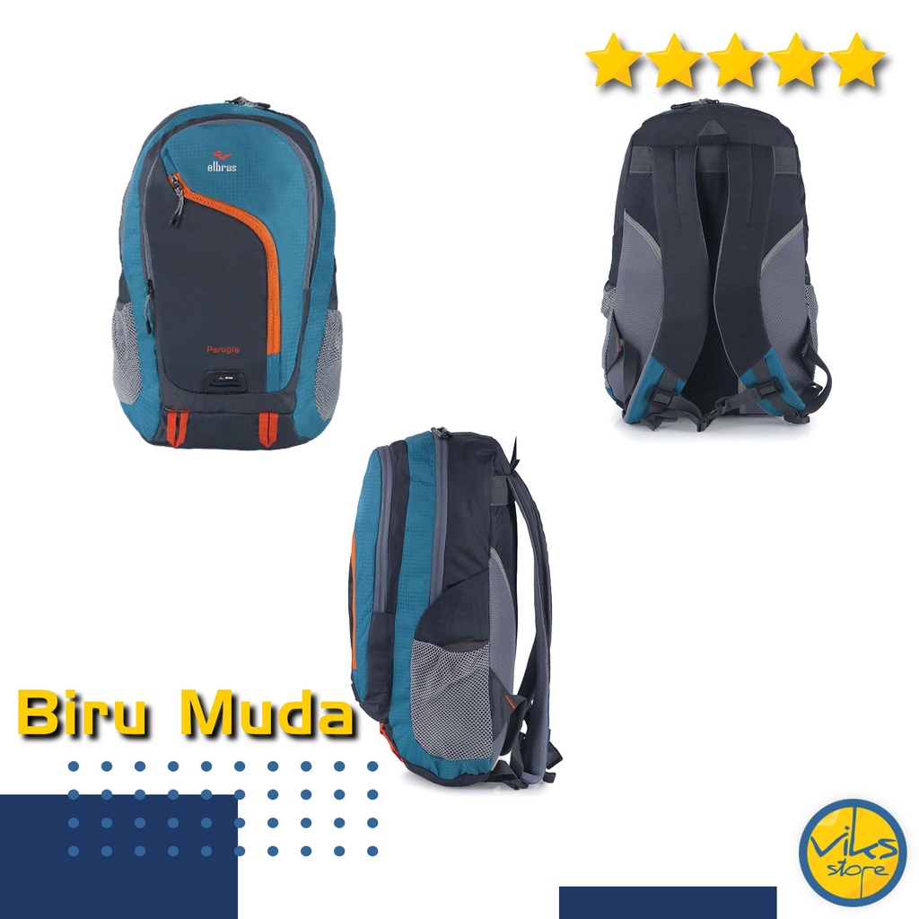 Tas Ransel Dengan Slot Laptop 14inch Kapasitas 30 Liter Backpack Elbrus Raincoat Tas Punggung Original