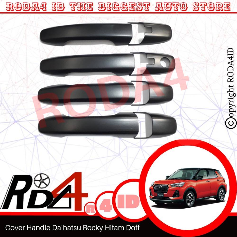 Cover Handle Outer Raize Rocky 2021 Gagang Pintu Mobil Hitam Doff