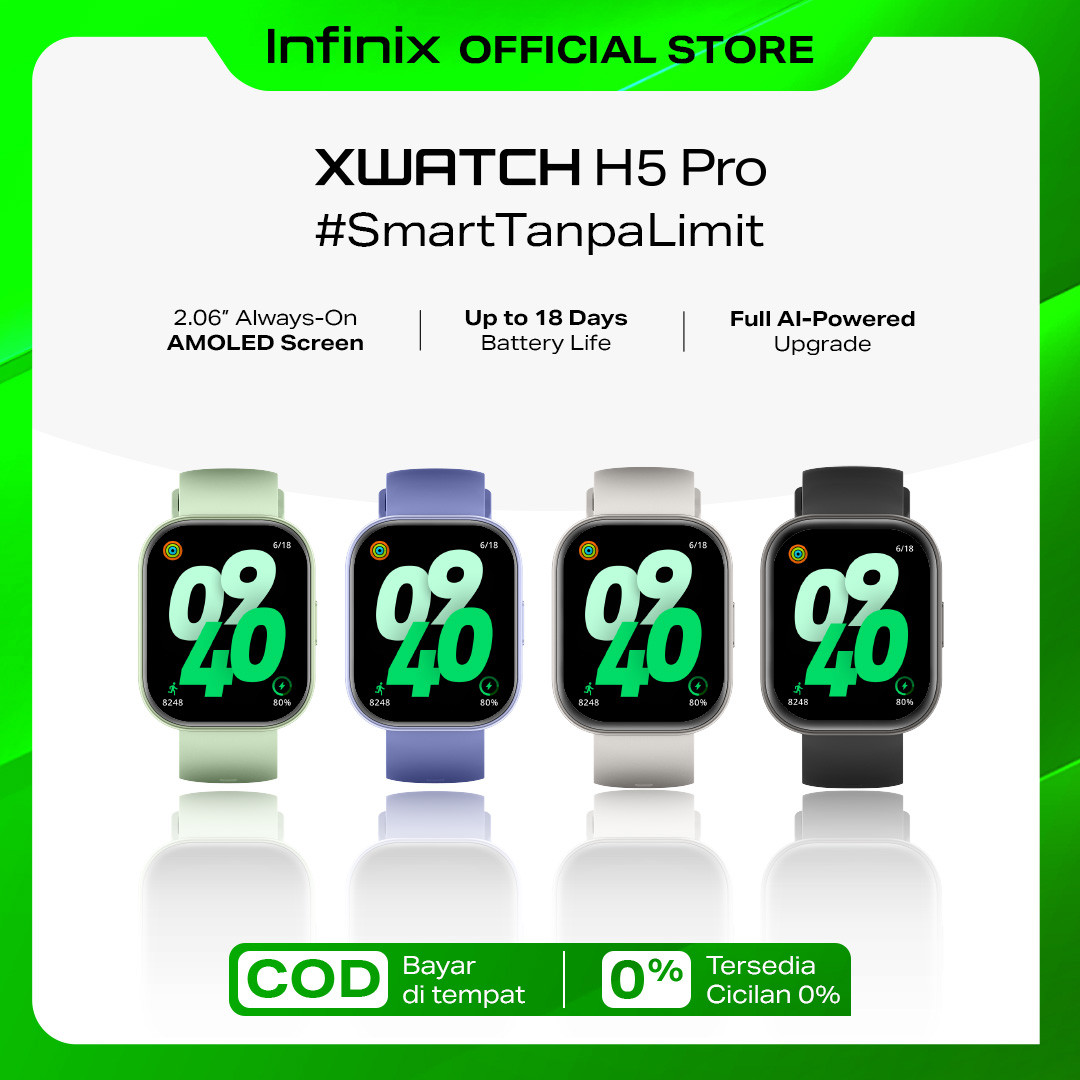 Infinix XWatch H5 Pro - XW5P - 2.06" - AOD - AMOLED Screen - 350mAh - Support Clear BT Calling - AI Health & Sports - Management - IP68