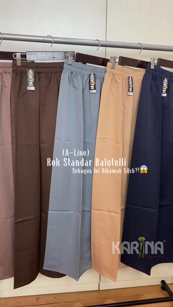 Rok Panjang Balotelli Polos Full Karet Premium Murah Original Baloteli (Produsen Rok Wolfis Amunzen)