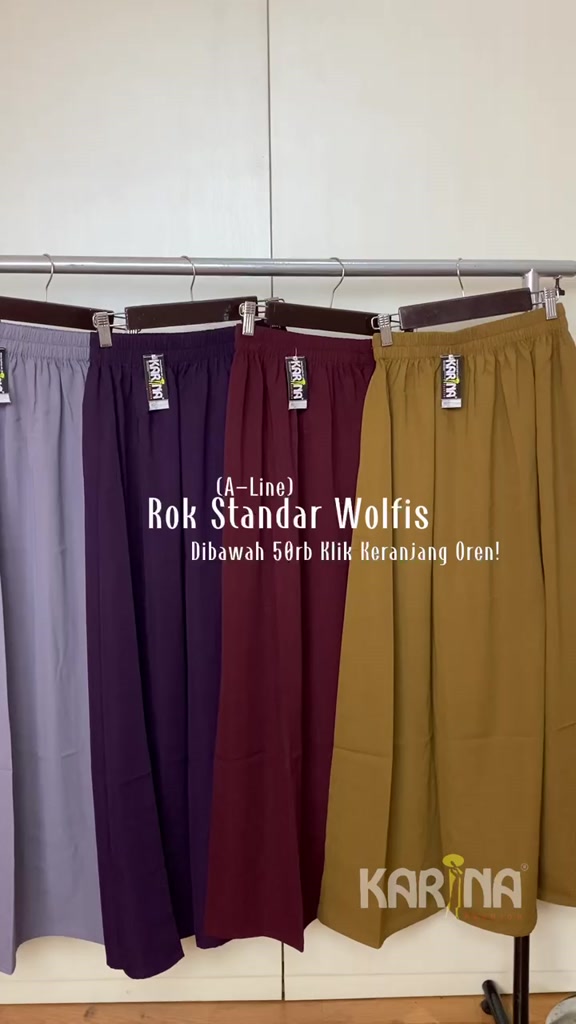 Rok Kerja Panjang Wolfis Wolvis Wolpeach Polos Premium Grade A Full Karet Pinggang KaRINA TERMURAH