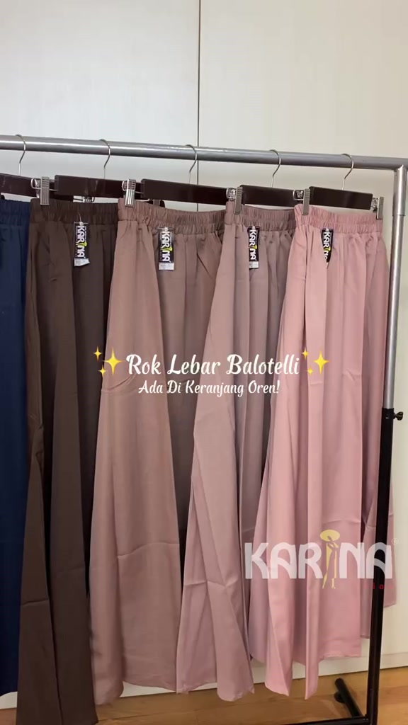 Rok Balotelli Lebar - Rok Baloteli - Rok Payung Panjang Polos - Rok Kerja Maxi Skirt Full Karet