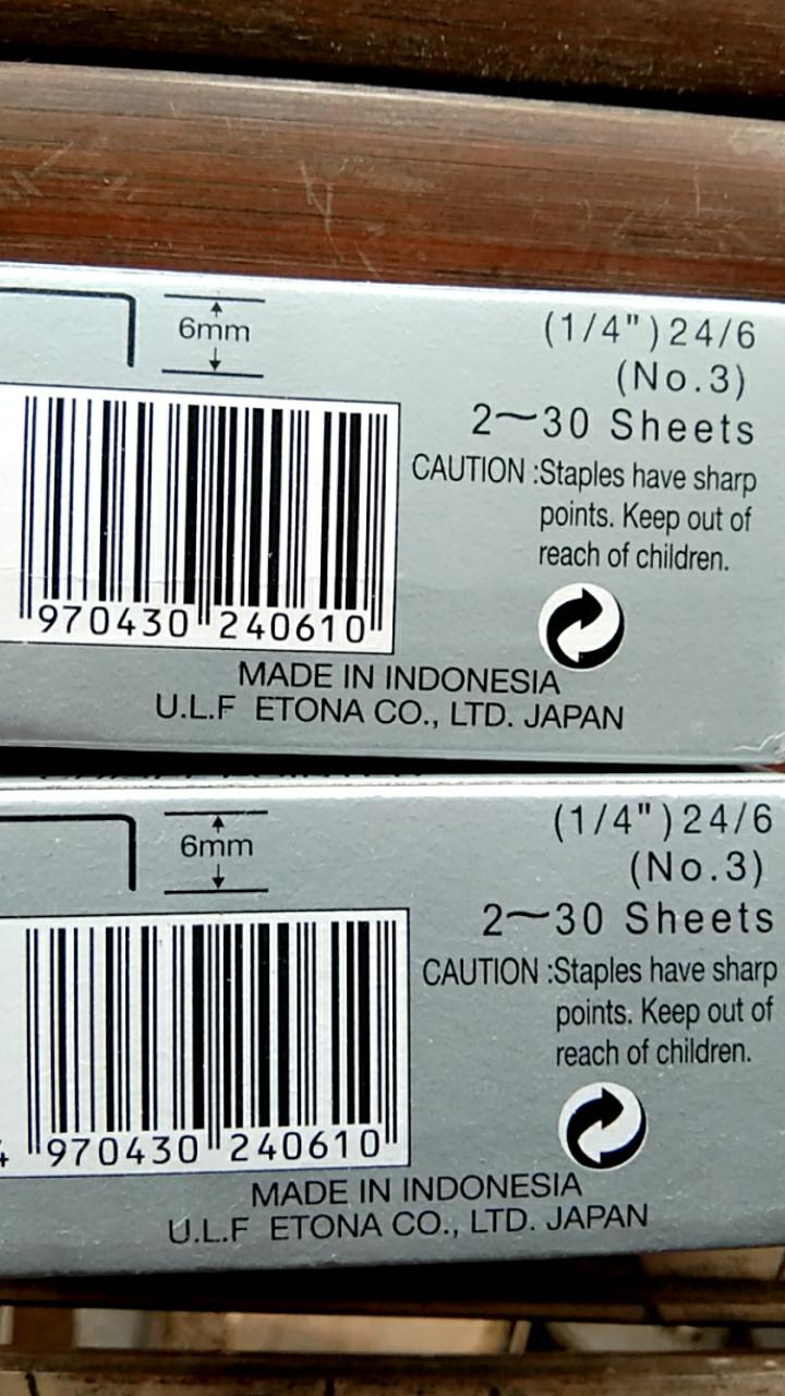 Jual Isi/Refill Staples/Stapler/Jepretan/Hecter/Hekter Etona No.3 24/6-1M |  Shopee Indonesia