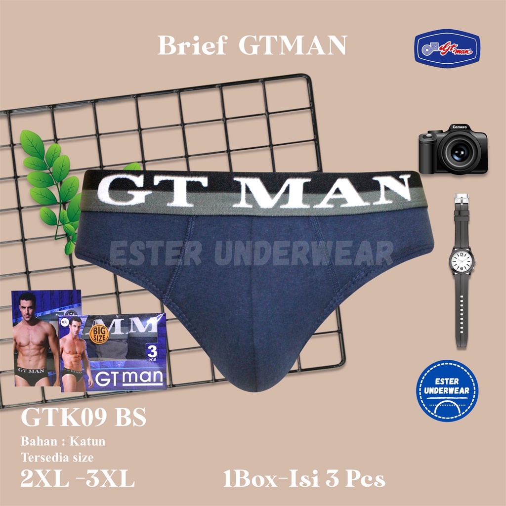 Celana Dalam Pria Big Size GTMAN GTK09 BS 1Box Isi 3 Pcs