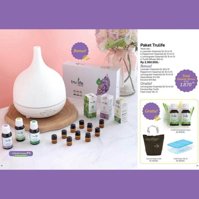 Tupperware Paket Trulife Essential Oil Diffuser [A08] Beautykisss