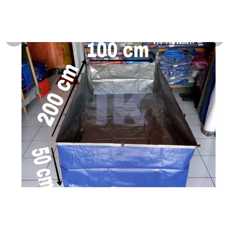 TERPAL KOLAM IKAN 200x100x50 A5 KOREA SUDAH BENTUK KOTAK