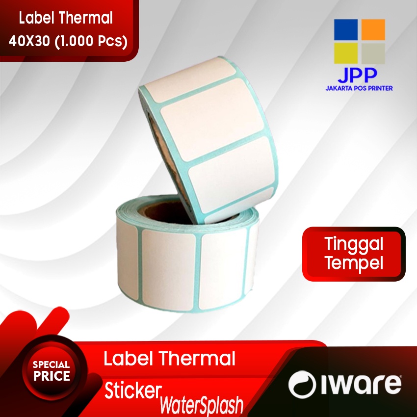 

Stiker Label Barcode Thermal / Label Harga 40x30 mm / 4x3CM isi 1000