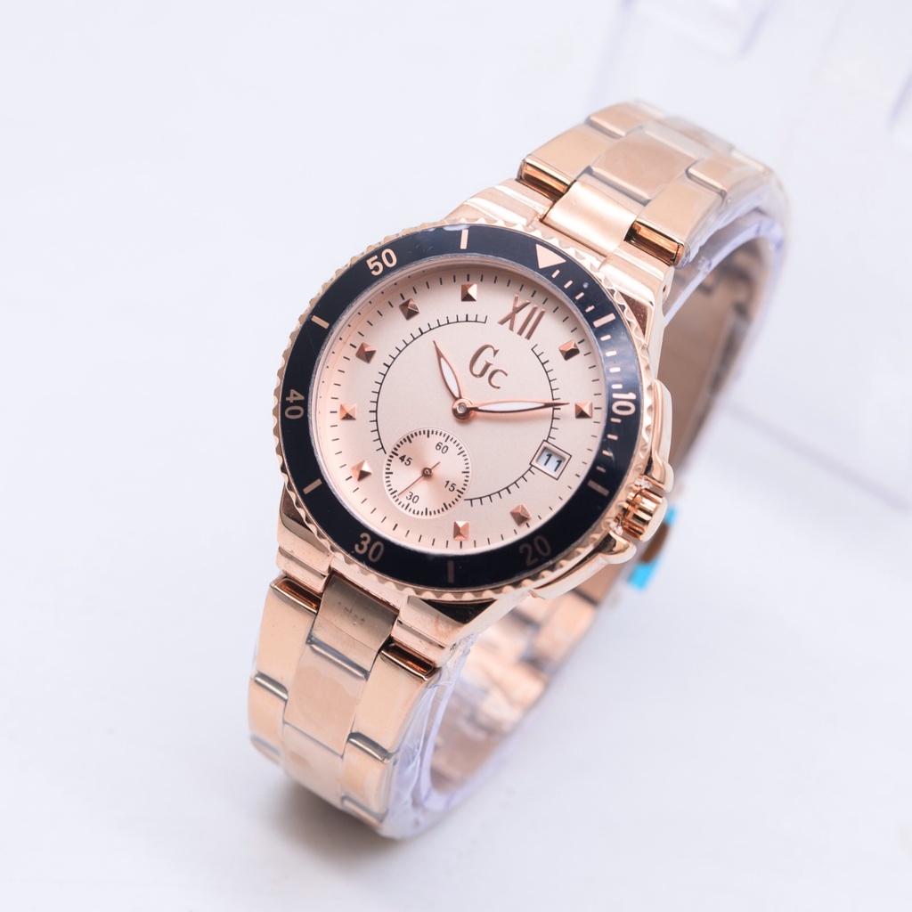 BEST SELLER JAM TANGAN WANITA GUESS COLLECTION R85 TALI RANTAI ANALOG BODY BULAT DM 3.7CM FREE BOX &amp; BATERAI || JAM TANGAN FASHION WANITA JAM TANGAN CEWEK MURAH`