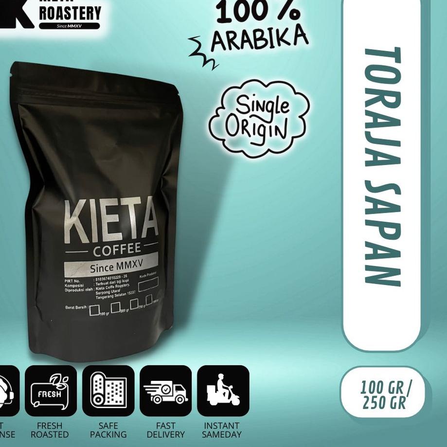 

♢ Biji Kopi Arabika Toraja Premium 250gr kieta coffee ➫