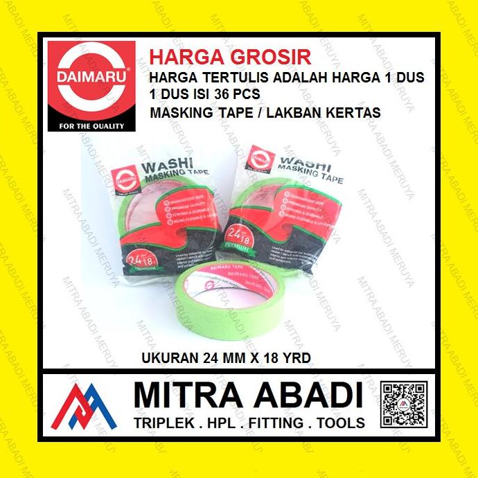 

GROSIR Lakban Kertas WASHI Daimaru Masking Tape 24mm x 18 Yrd Yrds hqu02