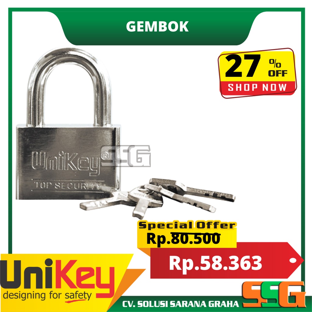 Gembok UNIKEY / Padlock UNIKEY UK 2103 50 CP