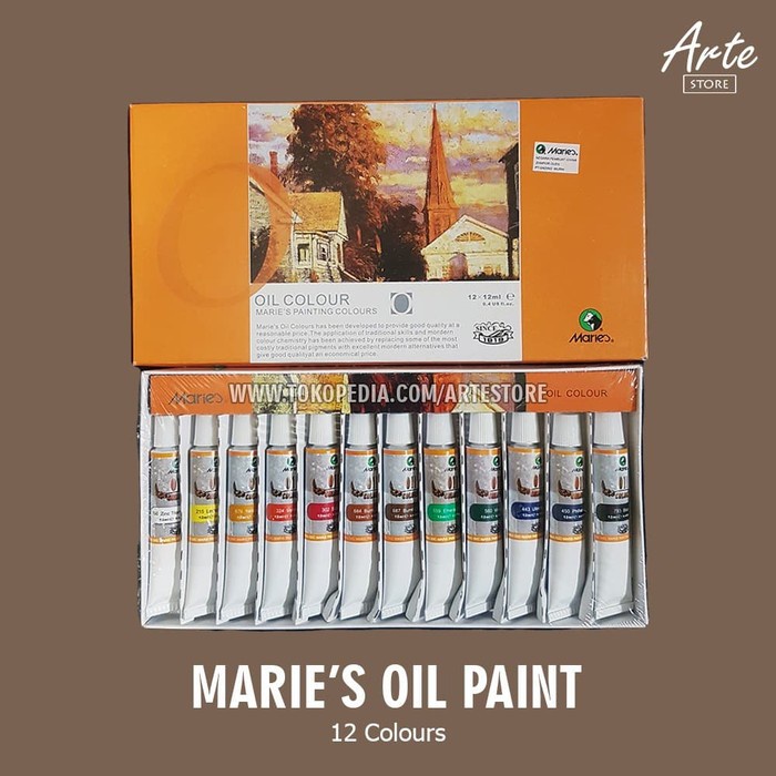 

Cat Minyak - Maries Oil Color Set 12 Warna