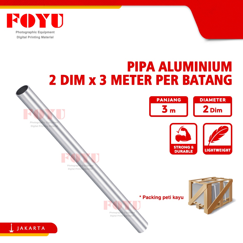Pipa Aluminium 2 Dim x 3 Meter Per Batang