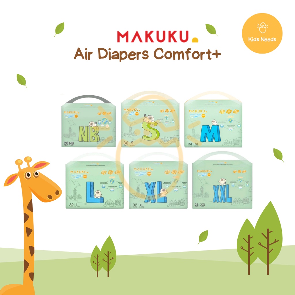 MAKUKU AIR DIAPERS NEW COMFORT+ PANTS ( M , L , XL , XXL ) - Popok Bayi