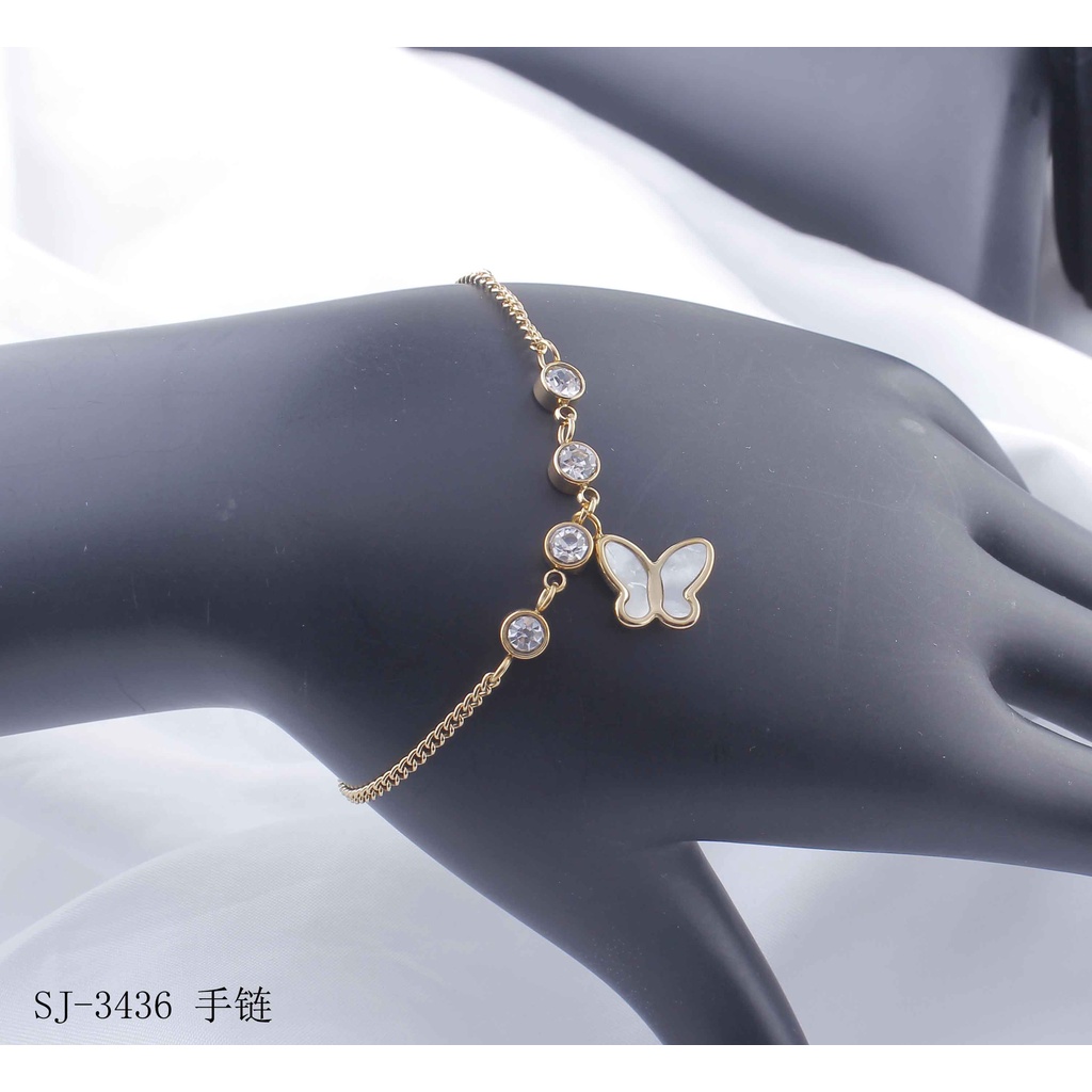 Set Titanium Gealng Kaki  Dan Gelang Tangan Perhiasan Fashion 3426/0105