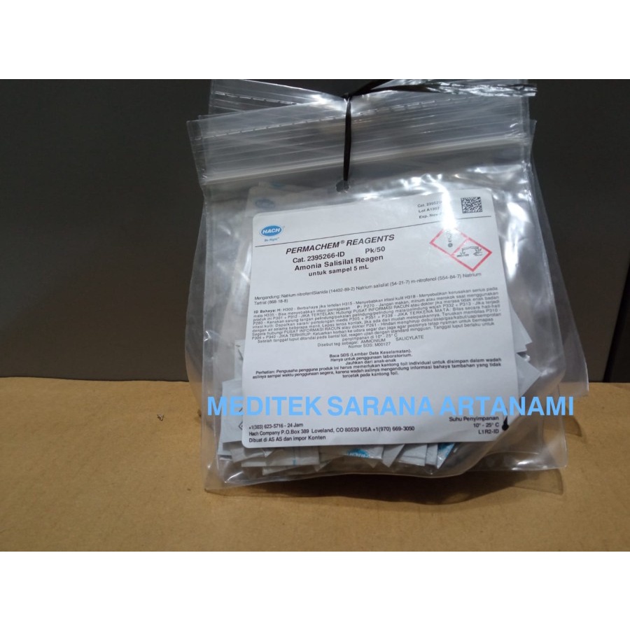 HACH 2395266 Ammonia Salicylate Reagent Powder Pillows 5 mL 50/pk