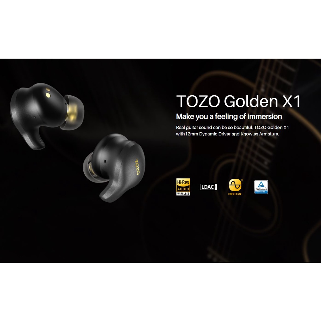 TOZO Golden X1 Hybrid ANC Wireless Stereo Earbuds Bluetooth Headset