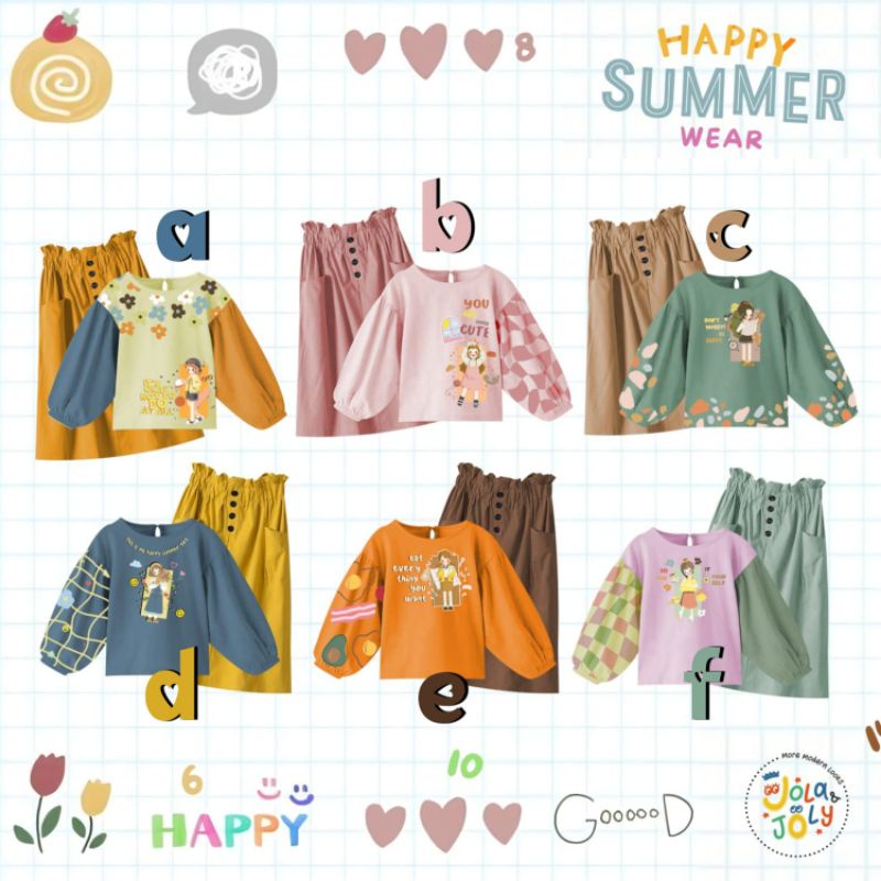 READY Set Happy Summer Wear by Jola Joly / Set Rok Anak Perempuan / Setelan Anak Perempuan / Set Rok