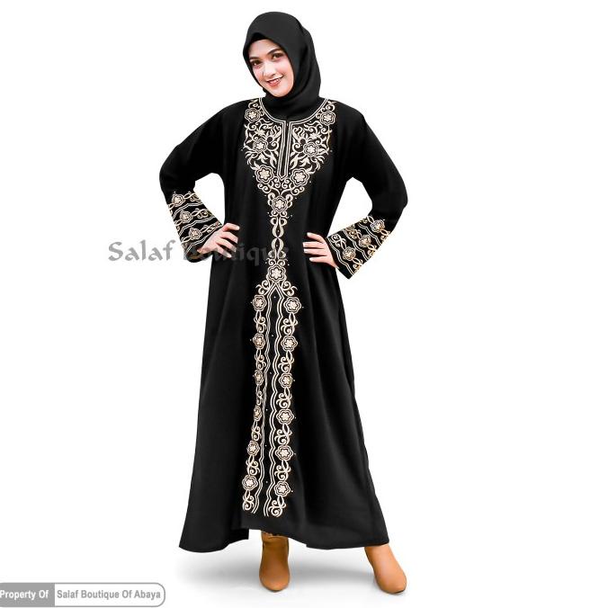 Abaya Bordir Abaya Saudi Gamis Arab Motif Balqies