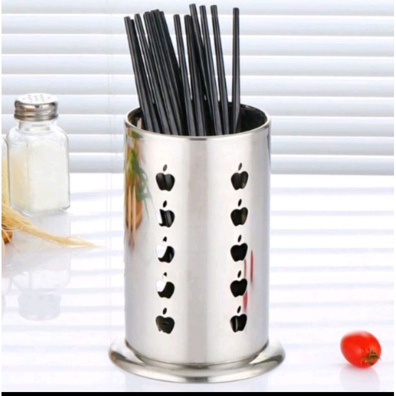 tempat sendok garpu stainless cutlery spoon holder tirisan motif apel / tempat peralatan makan stainless