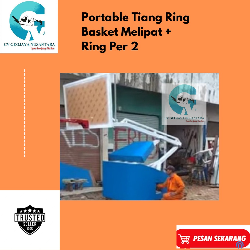 Portable Tiang Ring Basket Melipat + Ring Per 2