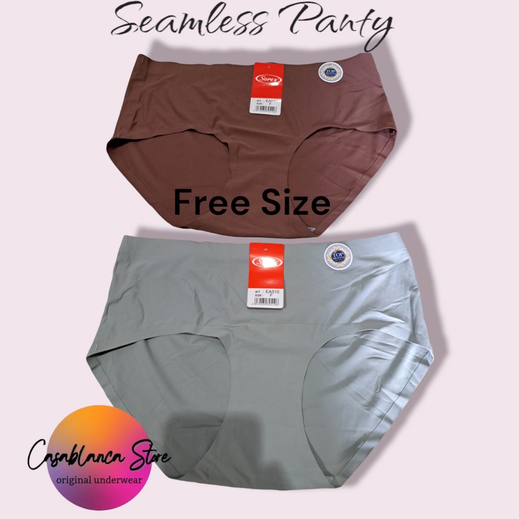 SEAMLESS PANTY SOREX EA 510 TANPA JAHITAN &amp; FREE SIZE SETARA XL &amp; XXL