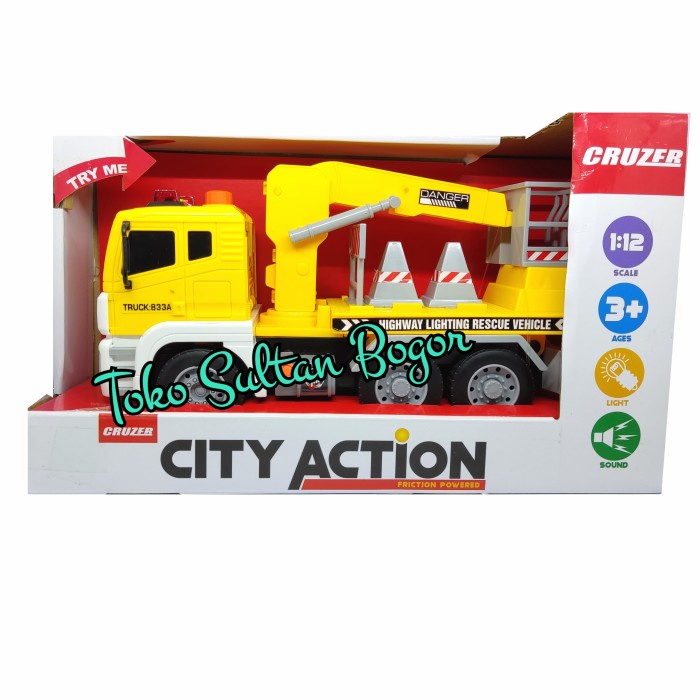 Miniku Truck Light Rescue City Action Cruzer 1:12 Truk Pengganti Lampu Jalan