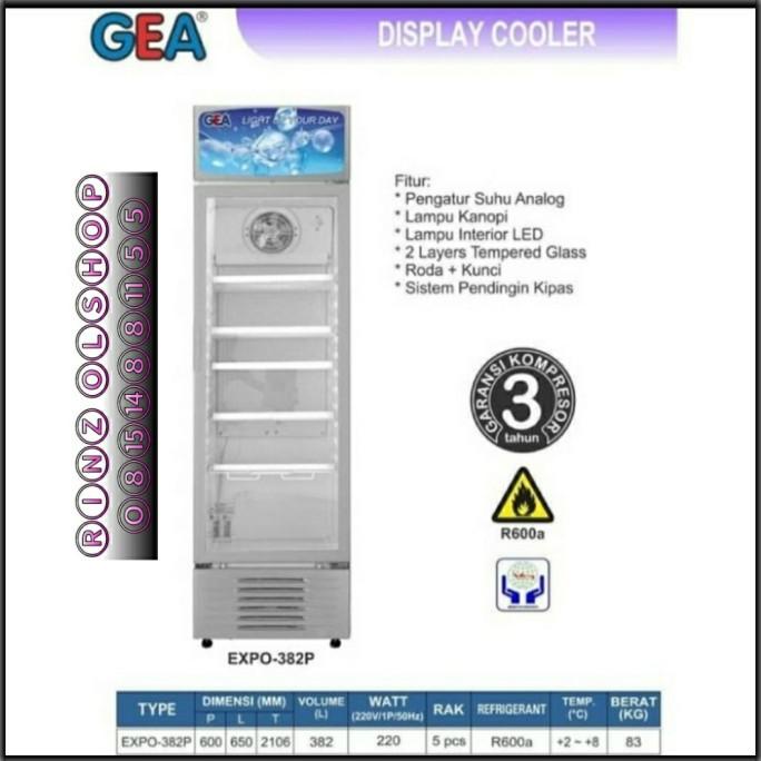 

Terbaru !!! Showcase Gea Expo-382P Display Cooler Temper Glass 382 L