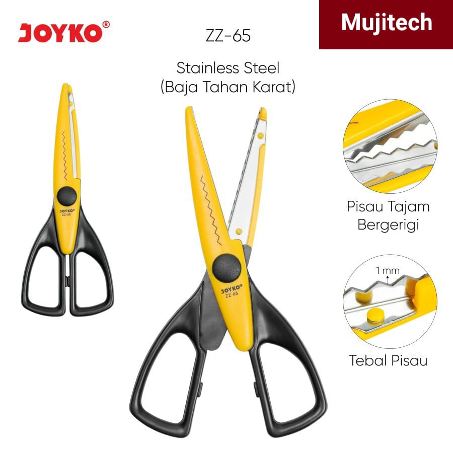 

GUNTING GERIGI ZZ-65 KAIN KERTAS GELOMBANG ZIG ZAG JOYKO SCISSOR