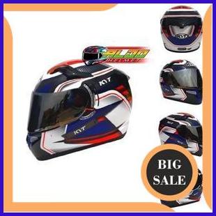 perkakas HELM KYT K2 RIDER MOTIF 2 WHITE CARBON BLACK BLUE FLAT VISOR IRADIUM 140ZZ3