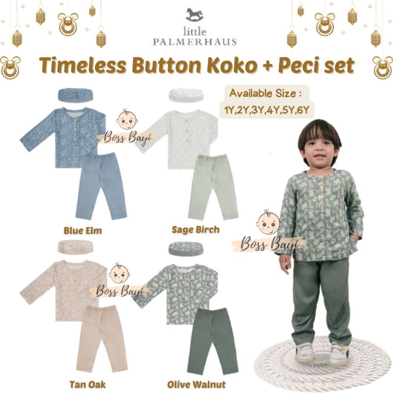 LITTLE PALMERHAUS - Timeless Button Koko Set + Peci Anak