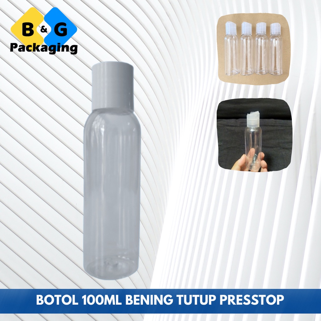BOTOL 100ML BENING PRESSTOP BENING / BOTOL PLASTIK 100ML PRESSTOP WADAH ISI ULANG