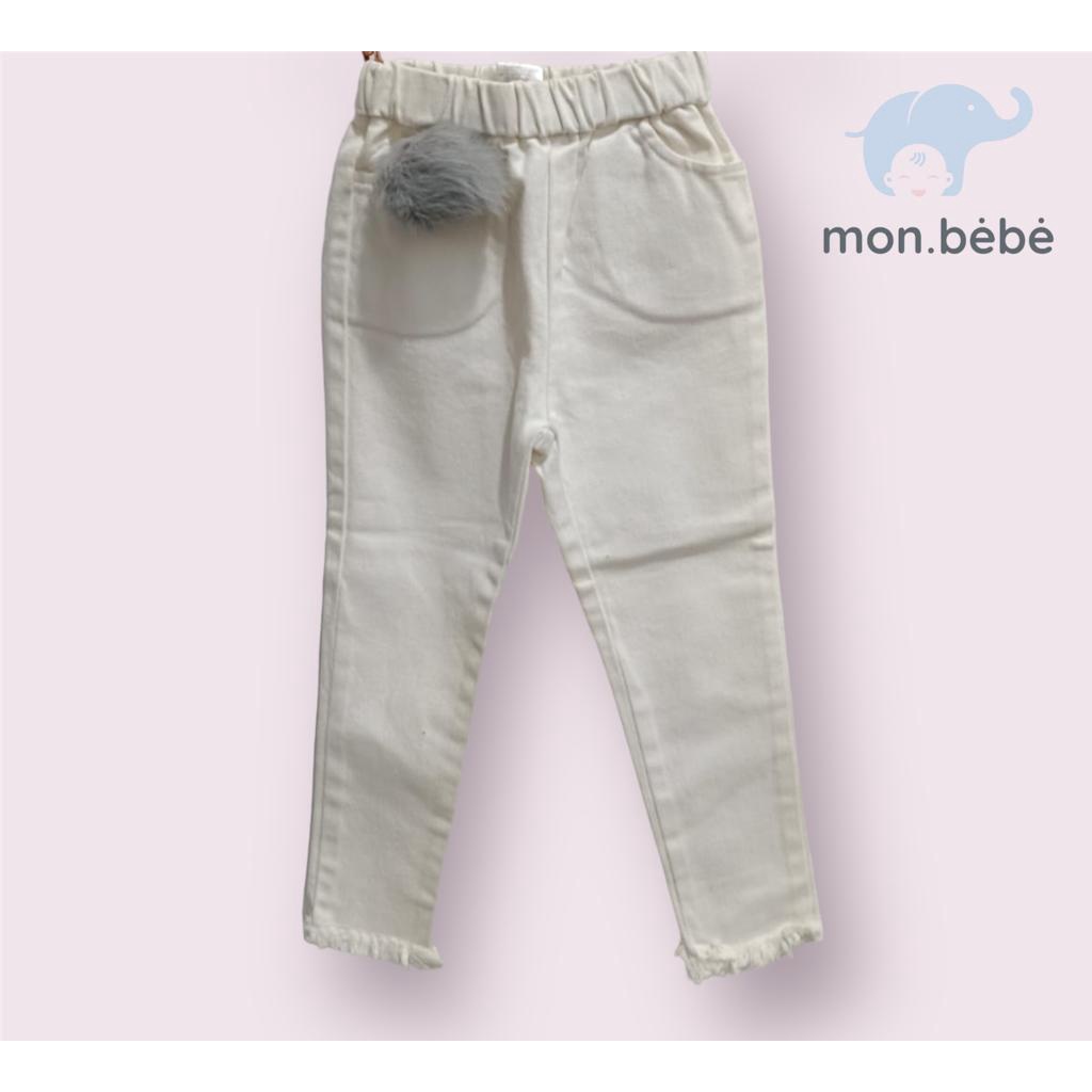 CELANA JEANS PINGGANG KARET BAWAHAN RUMBAI ANAK CEWEK