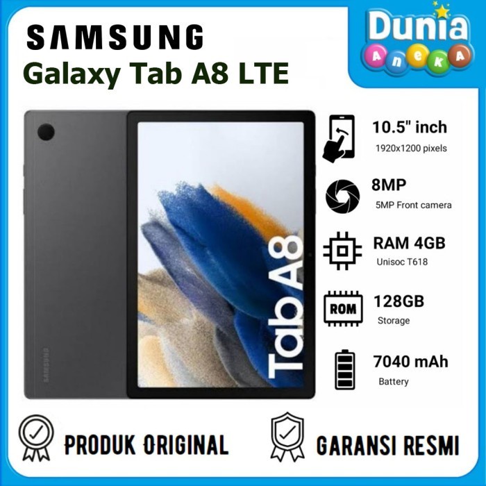 SAMSUNG GALAXY TAB A8 LTE 4/64GB - 4/128GB - GARANSI RESMI SEIN ORIGINAL